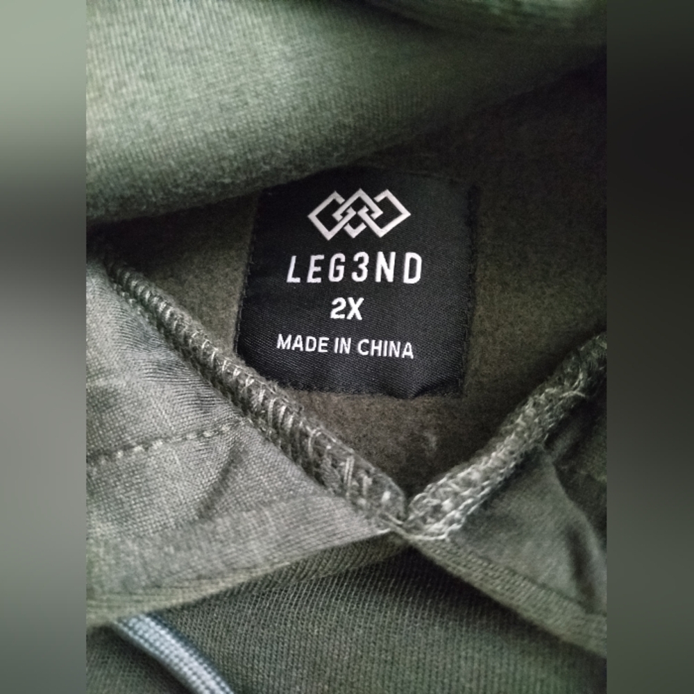 Legend Men's 2X Multi-Tone Olive Green Pullover Hoodie New - Picture 3 of 7